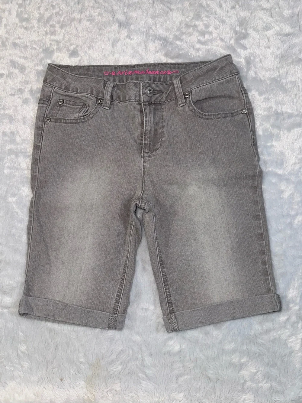 Arizona Jean Company Gray Rolled Hem Bermuda Shorts